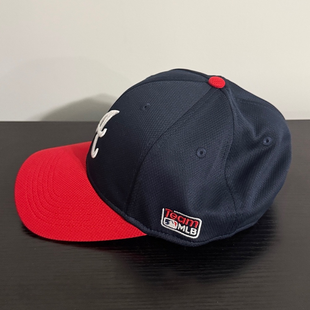 Atlanta Braves Baseball Hat Adjustable Classic MLB Navy Red Team Logo Casual - Picture 2 of 5